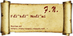 Fükő Noémi névjegykártya